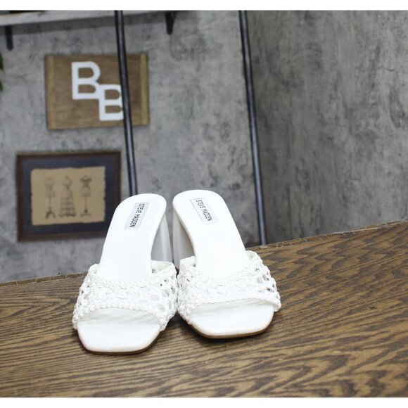 Steve Madden Womens Mania Block Heel Sandals MANI13S1 White 8M - Picture 3 of 14